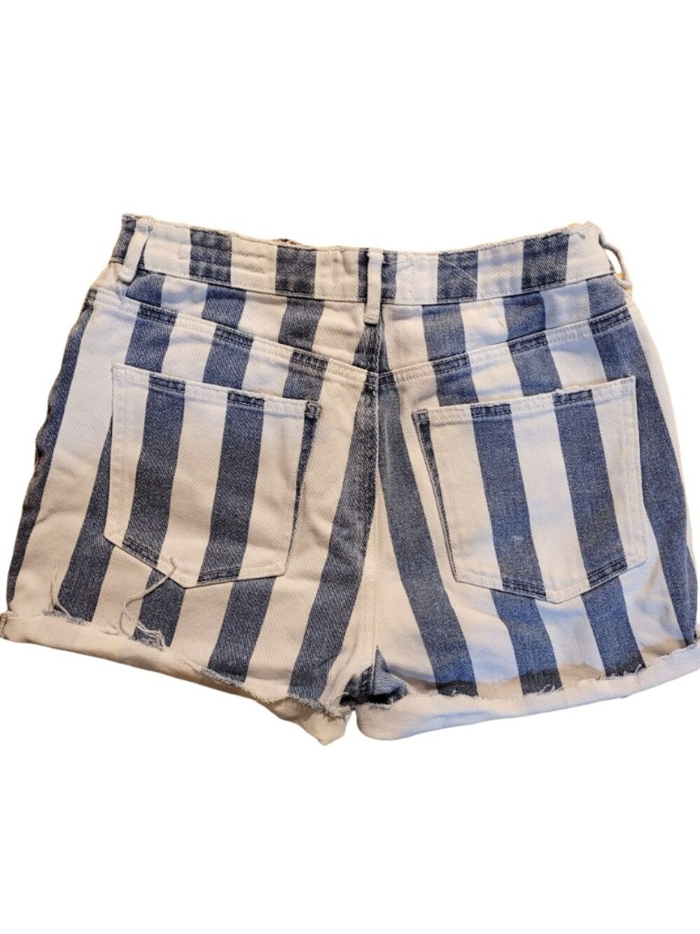 Vintage 90s PacSun Junior's Size 27 Retro Cut off Denim Shorts Mom Jean Striped - Picture 2 of 8